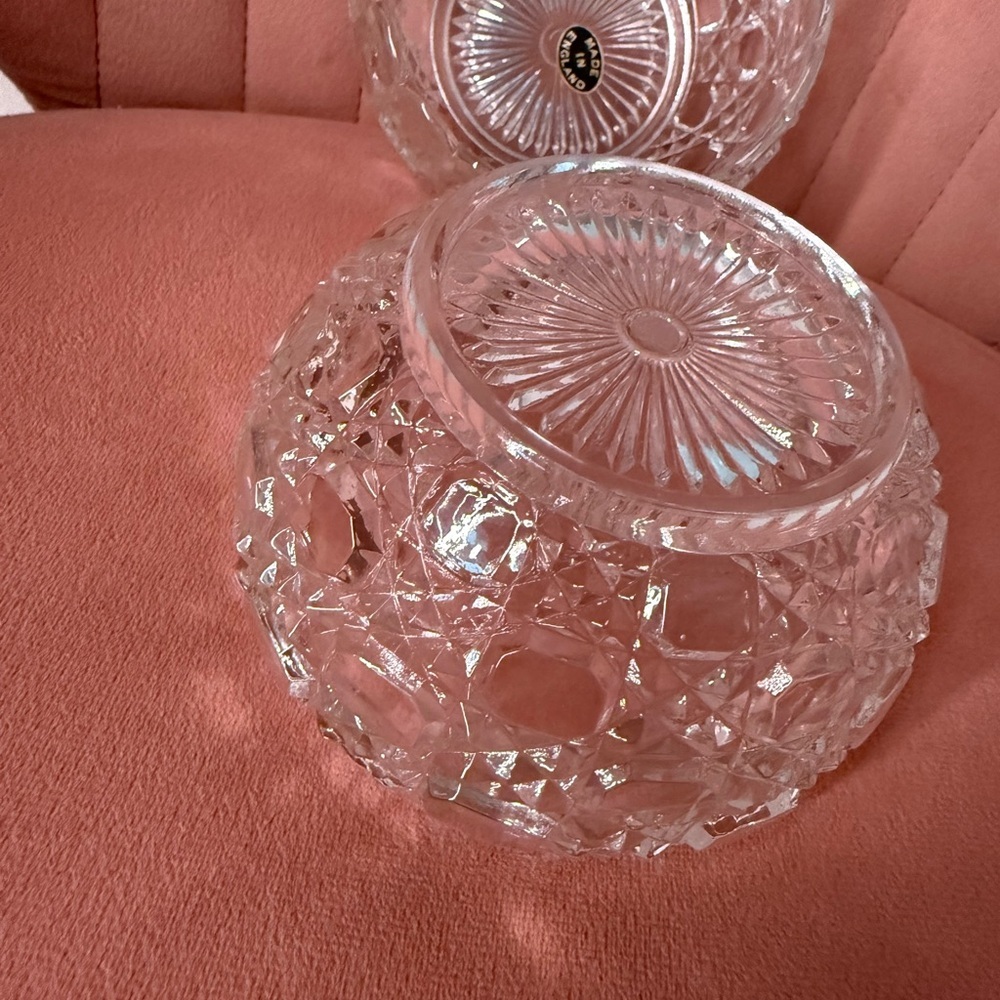 vintage crystal bowl made in england - Picture 3 of 3